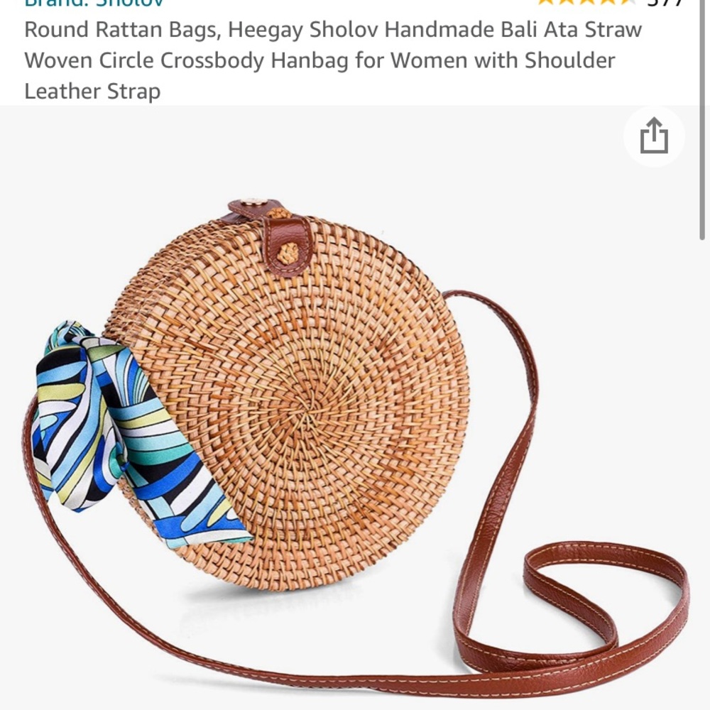 Round rattan bag